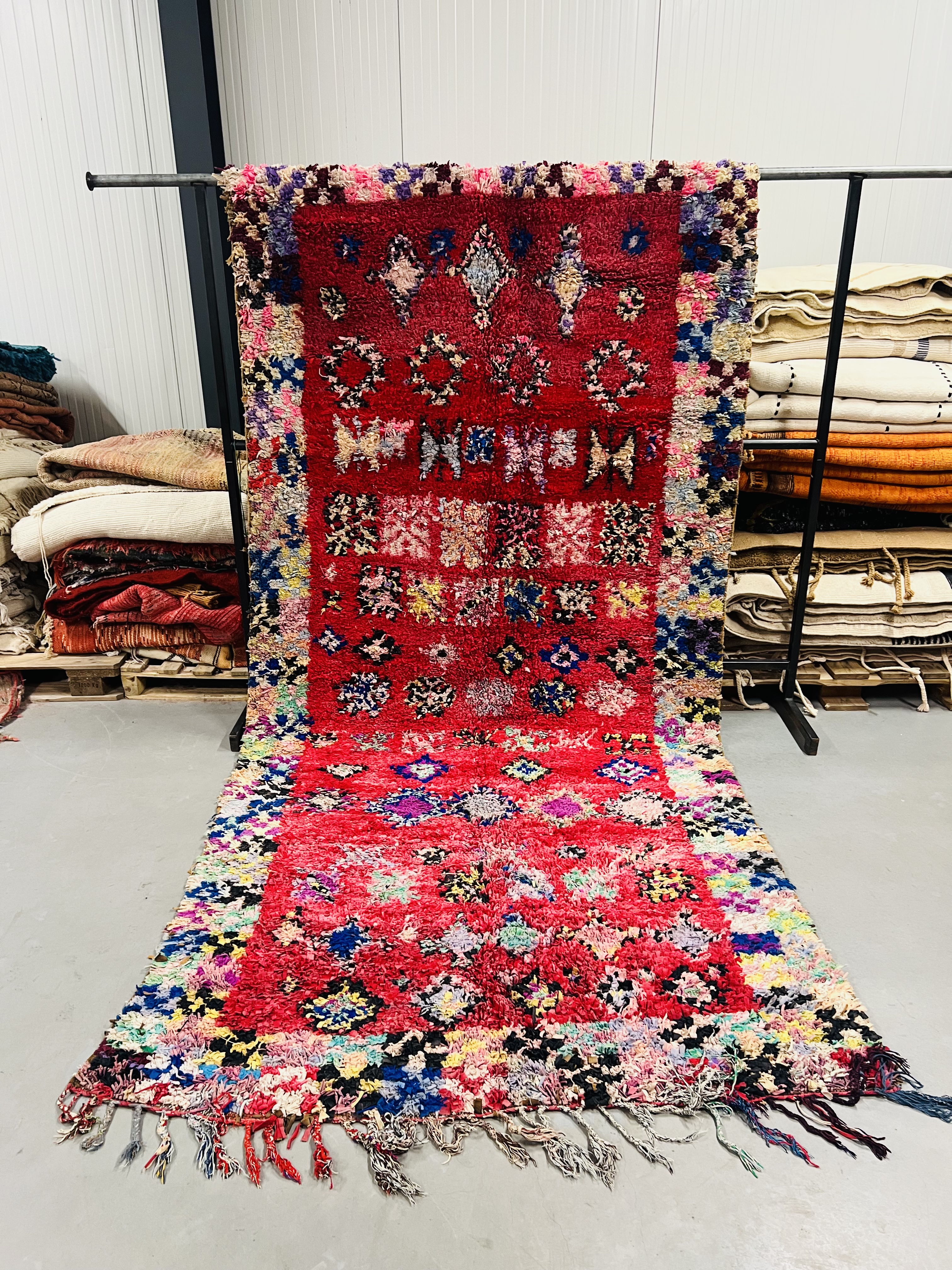 Boucherouite Rag Rug 323 x 156 - Moroccan Beni Ouarain rug