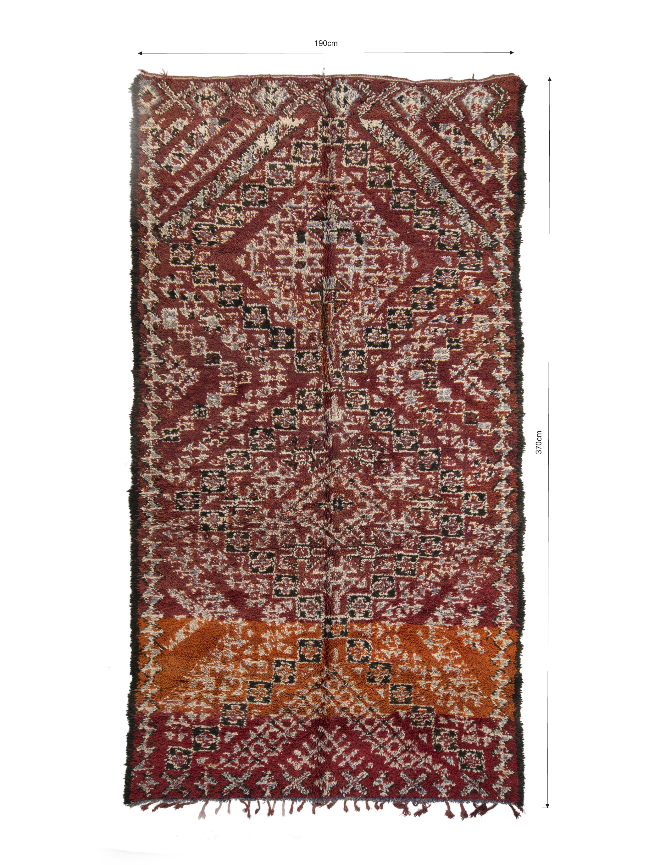 Beni Mguild Rug 370 x 190 - Moroccan Beni Ouarain rug