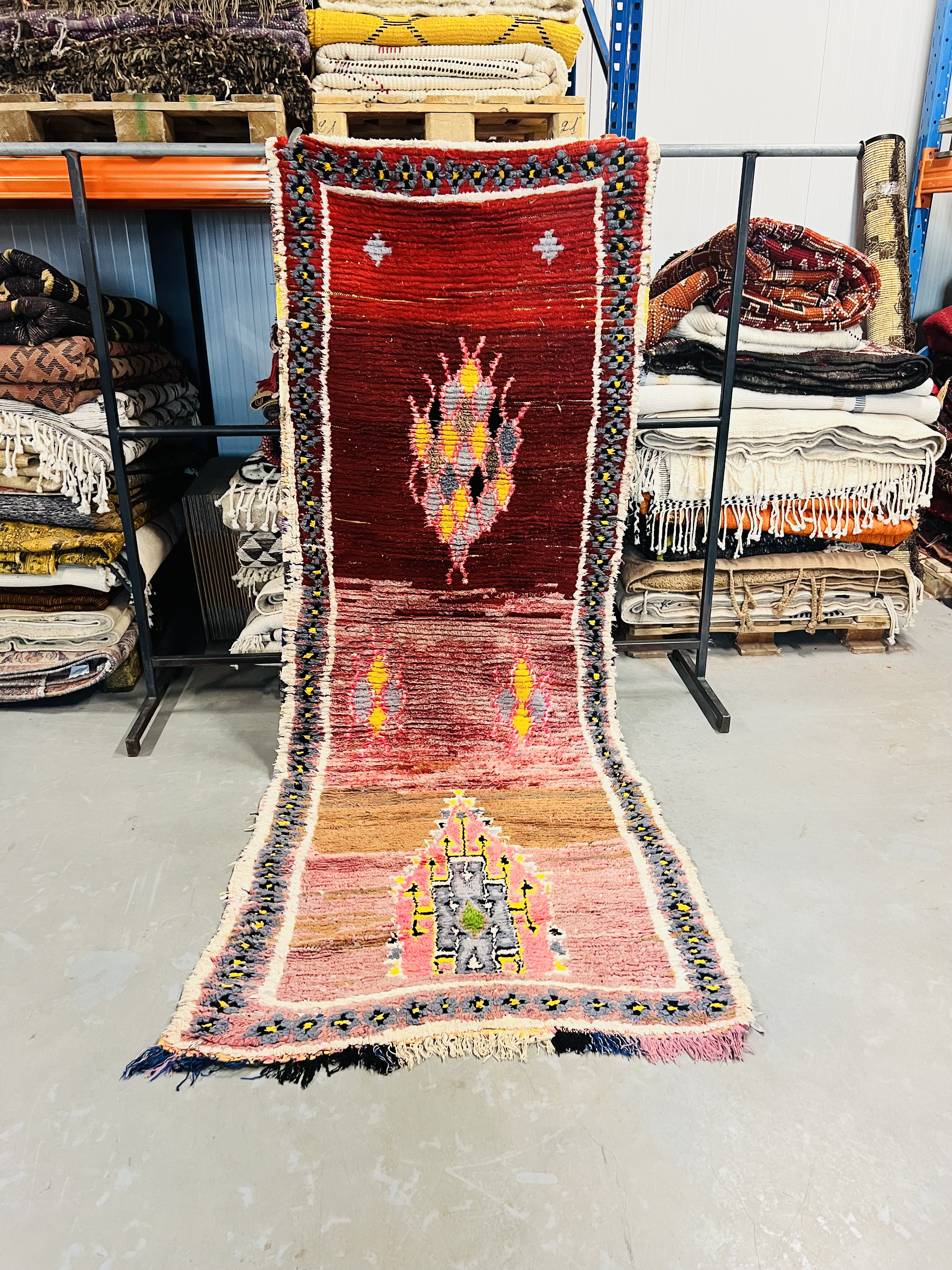 Boucherouite Rag Rug 288 x 108 - Moroccan Beni Ouarain rug