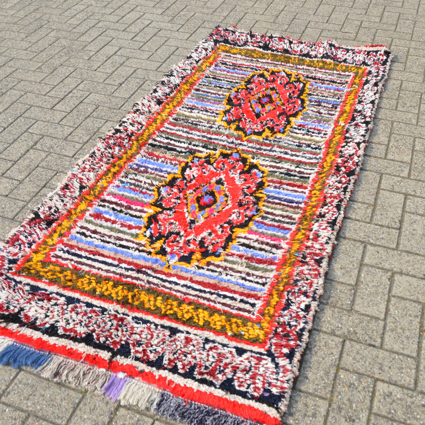 Moroccan Mrirt Runner Rugs 231 x 110 - Moroccan Beni Ouarain rug