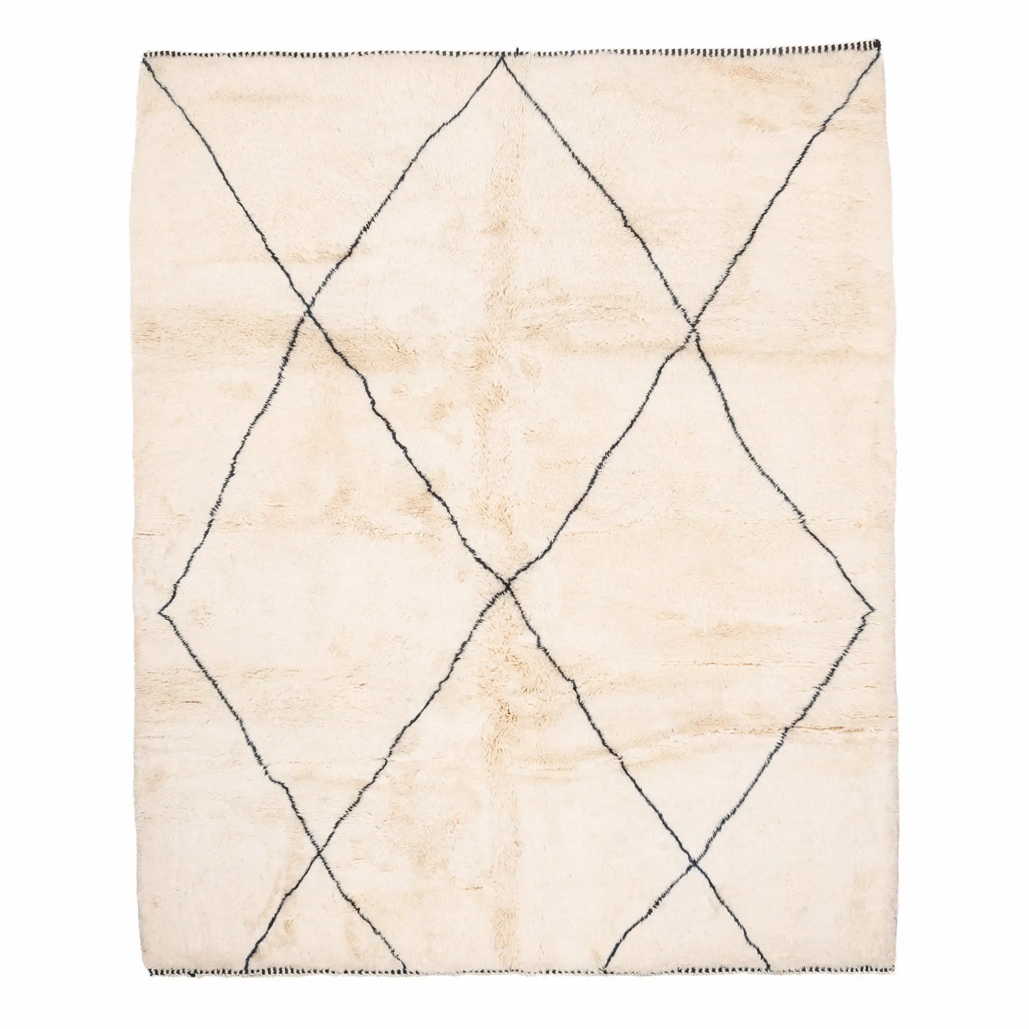 Ivory Crossline - Moroccan Beni Ouarain rug